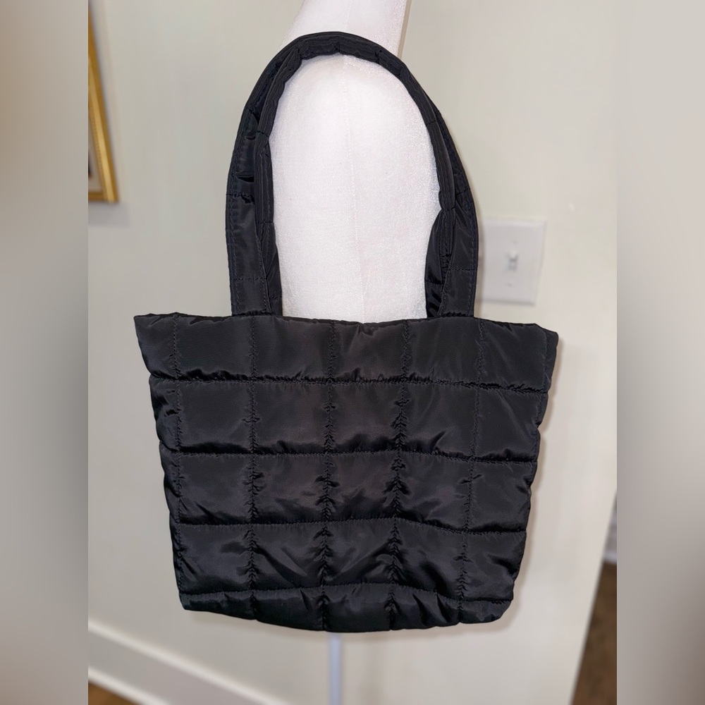 Black Quilted Tote Bag